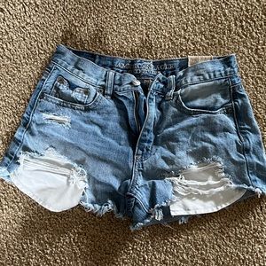 AE high rise jean shorts